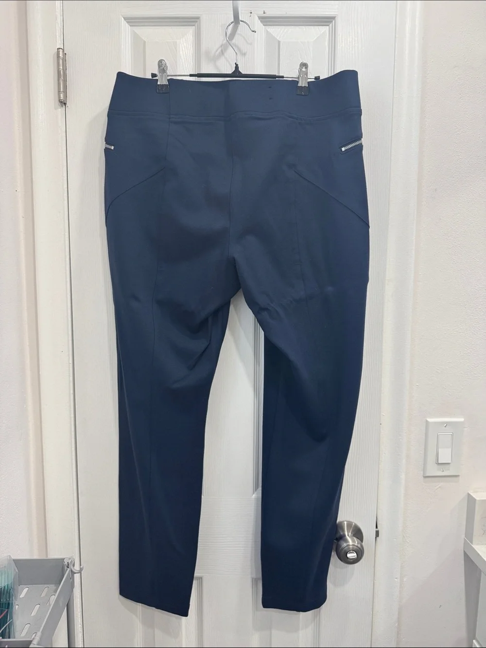 Women's Navy Ponte Straight-Leg Pants